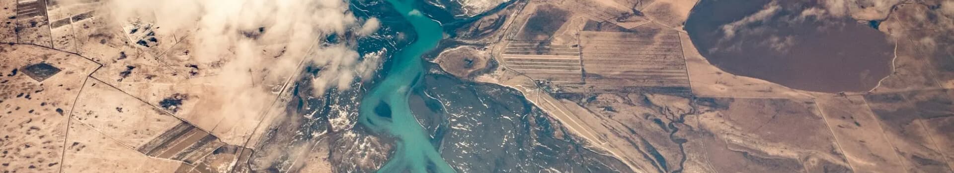 Aerial landscape and river